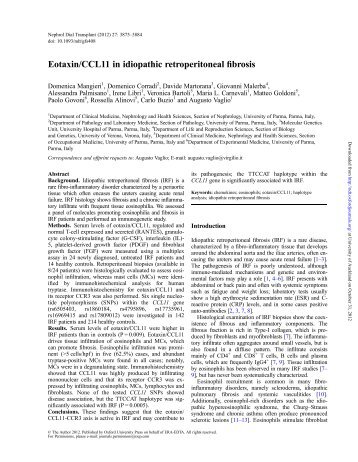 Eotaxin/CCL11 in idiopathic retroperitoneal fibrosis