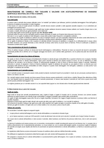 Società Italiana Commerciale Utensili SpA ISTRUZIONI D ... - Sicutool
