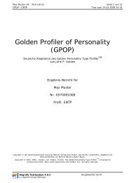 Golden Profiler of Personality (GPOP) Golden Profiler ... - Testzentrale