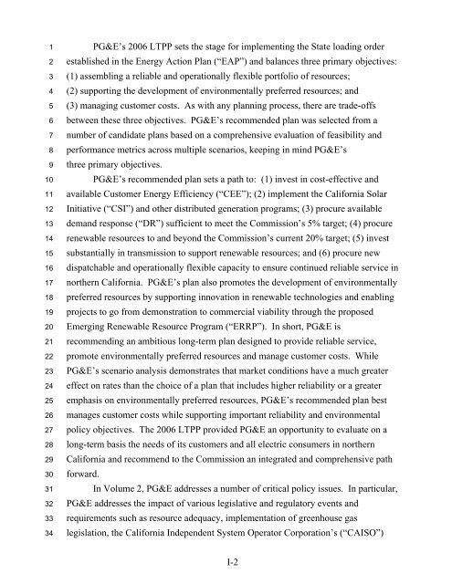 Volume I. Part I - California Public Utilities Commission