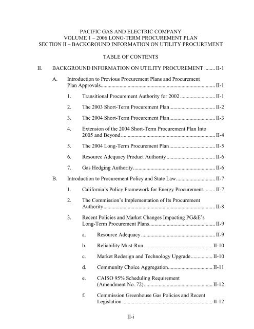 Volume I. Part I - California Public Utilities Commission