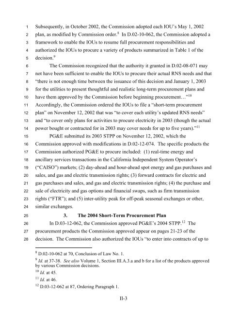 Volume I. Part I - California Public Utilities Commission