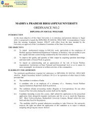 Diploma in Social Welfare - Madhya Pradesh Bhoj Open University