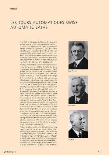 les tours automatiques swiss automatic lathe - DECO Magazine ...