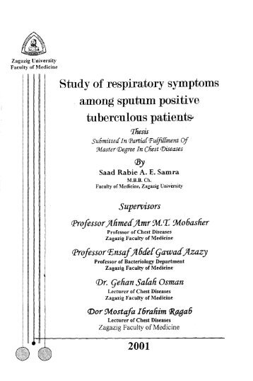 Study of respiratory symptoms among sputum positive
