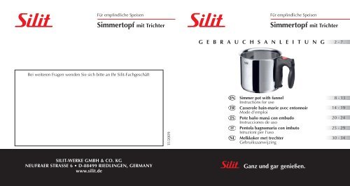 PDF] Gebrauchsanleitung Simmertopf - Silit