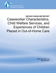 NSCAW II Baseline Report: Caseworker Characteristics, Child ...
