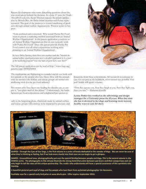 July/August 2010 - Dogs Naturally Magazine