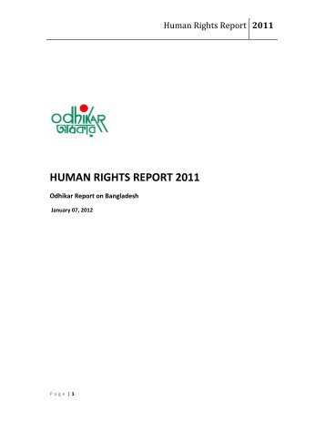 Human rights report 2011 - ::odhika - Odhikar