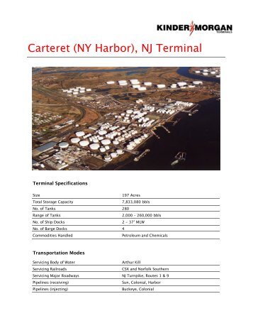 Carteret (NY Harbor), NJ Terminal - Kinder Morgan