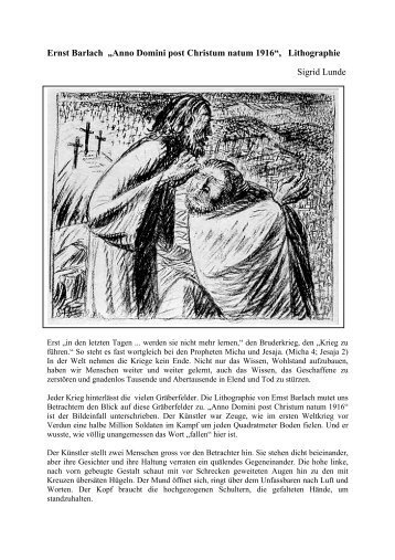 Ernst Barlach „Anno Domini post Christum natum 1916“ - Bretzenheim