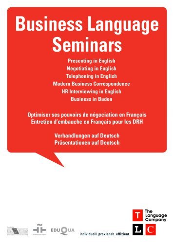 Business Language Seminars - tlcsprachschule.ch