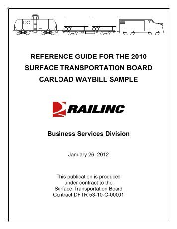 reference guide for the 2010 surface transportation board carload ...