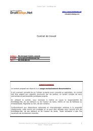 Contrat de travail (employé) - Portail du droit belge