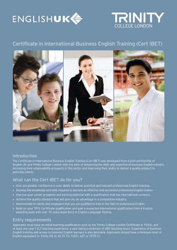 Download the Cert IBET leaflet - Trinity College London