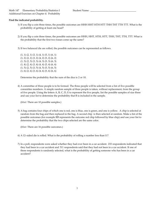 Math 147 Additional Exercises on Chapter 4.pdf - UC Blue Ash