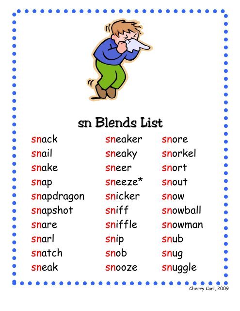 sn Blends List - Carl's Corner