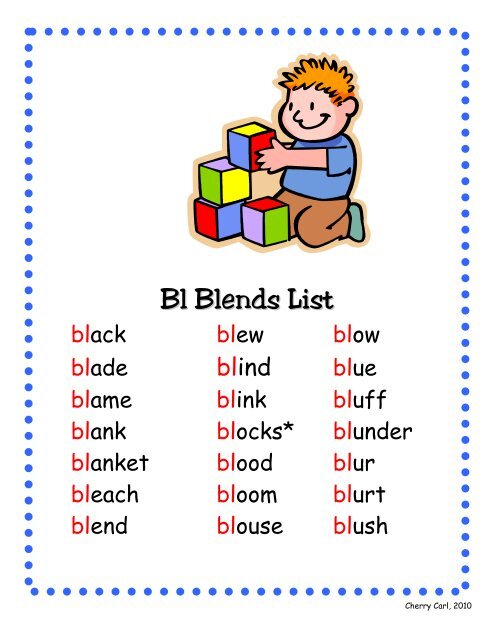 Bl Blends List - Carl's Corner