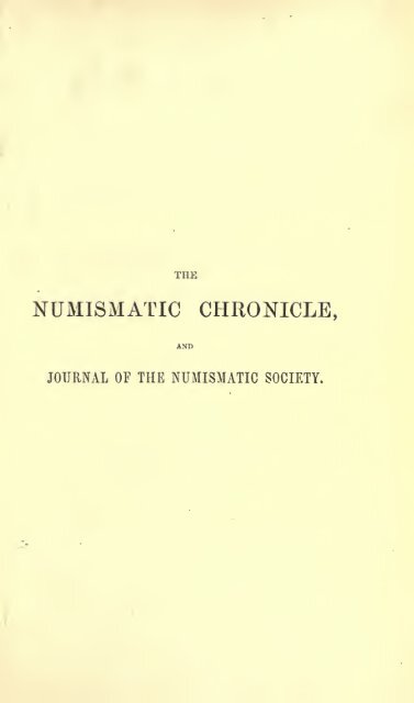 The numismatic chronicle and journal of the Royal Numismatic Society