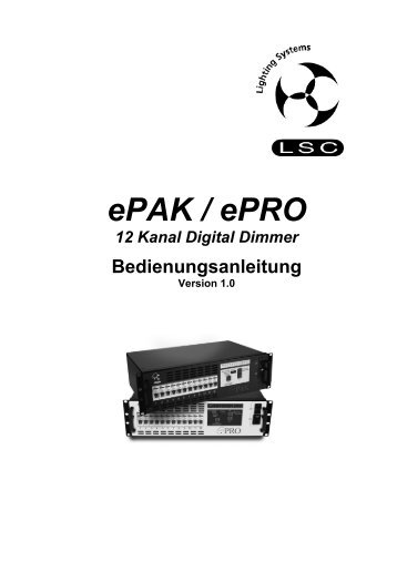 ePak / ePro Bedienungsanleitung - THEATRE LIGHTING COMPANY