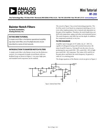 Bainter Notch Filters - Analog Devices