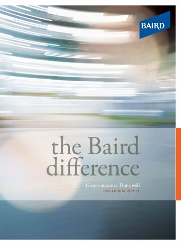 2010 Annual Report - Robert W. Baird