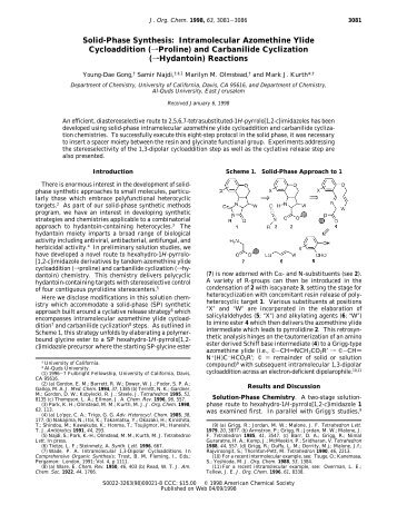 Solid-Phase Synthesis: Intramolecular Azomethine Ylide ...