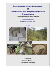 Environmental Impact Assessment Of The Mountain Pine Ridge ...