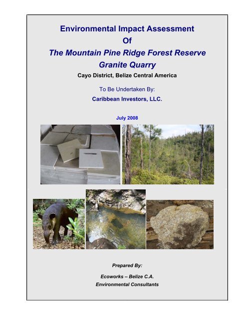 Environmental Impact Assessment Of The Mountain Pine Ridge ...