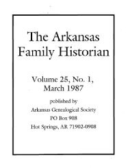 Family Historian - Arkansas Genealogical Society