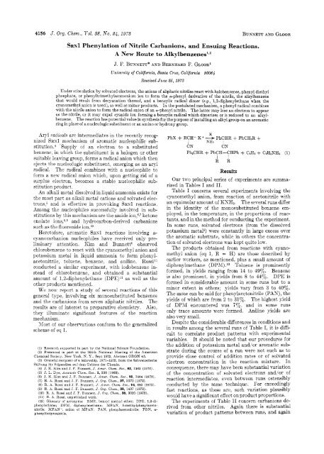 Sml Phenylation of Nitrile Carbanions, and Ensuing Reactions. A ...
