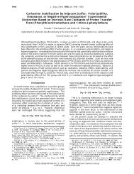 Carbanion Stabilization by Adjacent Sulfur: Polarizability ...