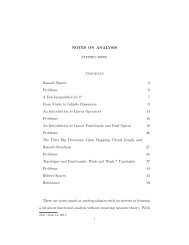 NOTES ON ANALYSIS Contents Banach Spaces 2 Problems 6 A ...