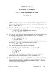 Tutorial Sheet 9 (Sections 8 - 10) - University of Malta
