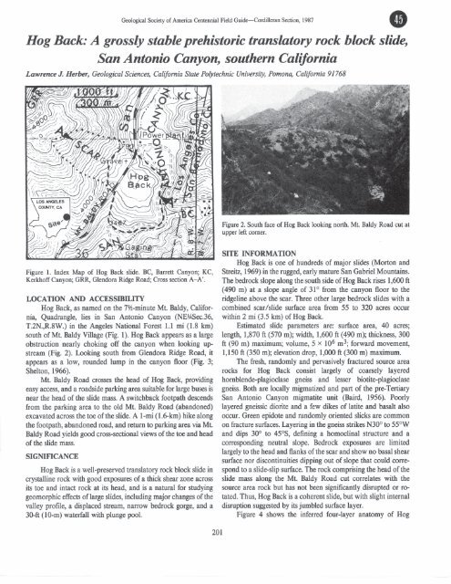 Hogback Landslide - Geological Sciences