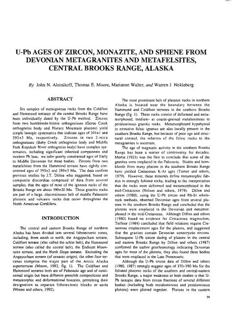 Geologic Studies in Alaska by the U.S. Geological Survey, 1992