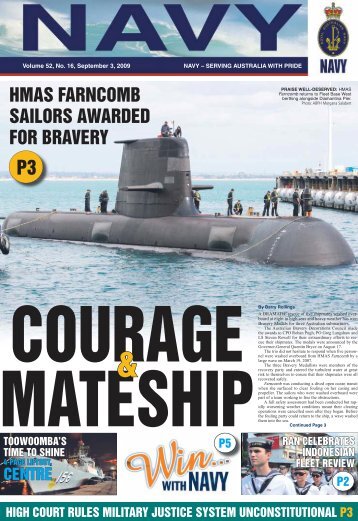 hmas farncomb sailors awarded for bravery - Department of Defence