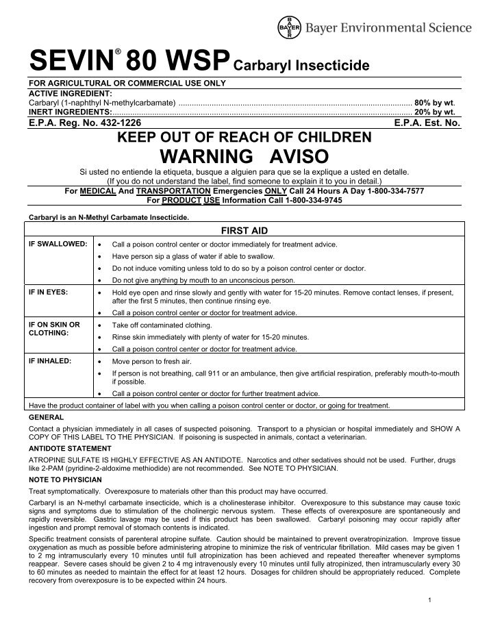 Sevin 5 Dust Label GardenTech