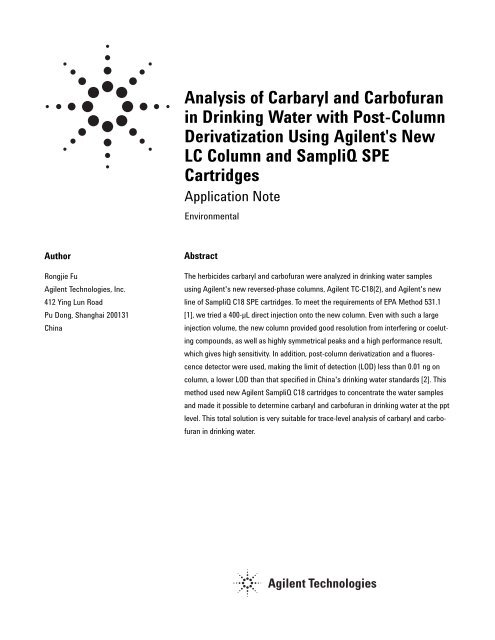 Analysis of Carbaryl and Carbofuran in Drinking ... - BGB Analytik AG