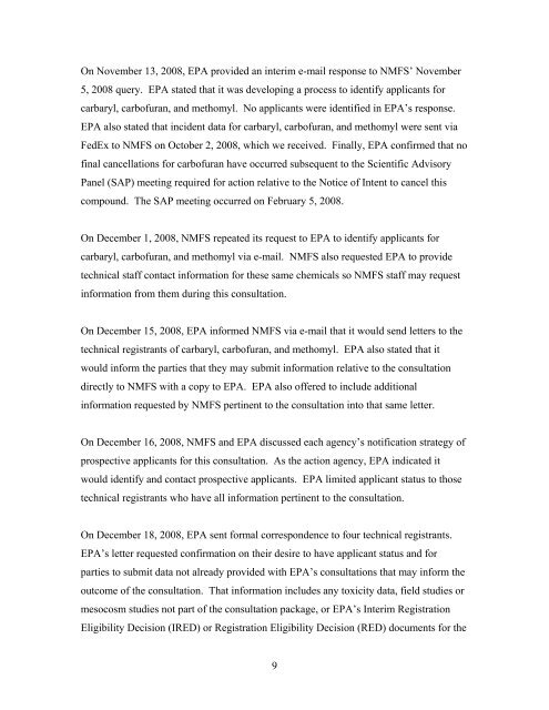 Carbaryl, Carbofuran, and Methomyl - National Marine Fisheries ...