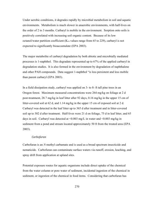 Carbaryl, Carbofuran, and Methomyl - National Marine Fisheries ...