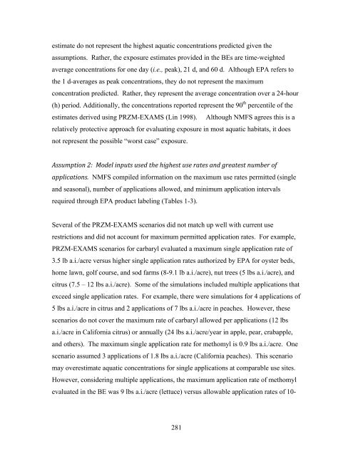 Carbaryl, Carbofuran, and Methomyl - National Marine Fisheries ...