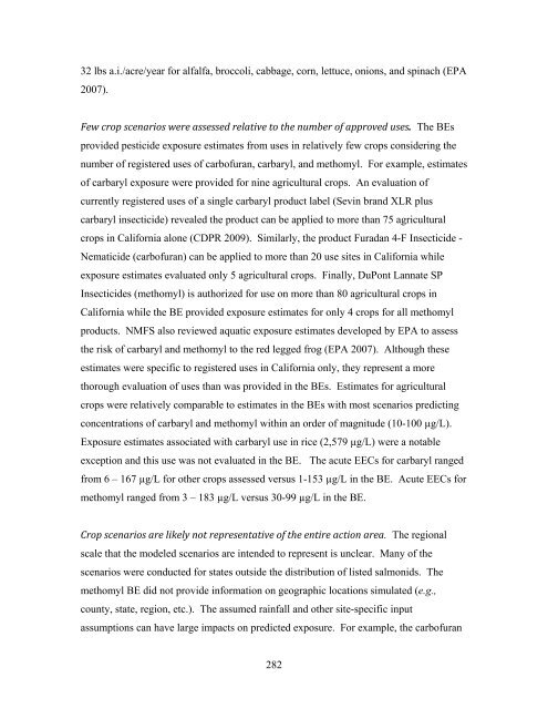 Carbaryl, Carbofuran, and Methomyl - National Marine Fisheries ...