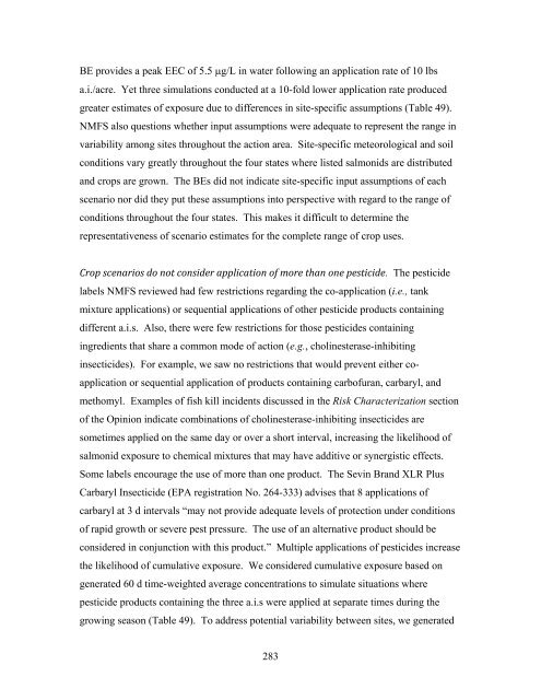 Carbaryl, Carbofuran, and Methomyl - National Marine Fisheries ...