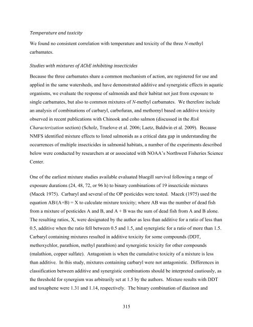 Carbaryl, Carbofuran, and Methomyl - National Marine Fisheries ...