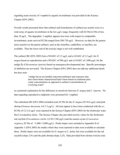 Carbaryl, Carbofuran, and Methomyl - National Marine Fisheries ...