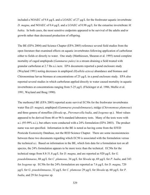 Carbaryl, Carbofuran, and Methomyl - National Marine Fisheries ...