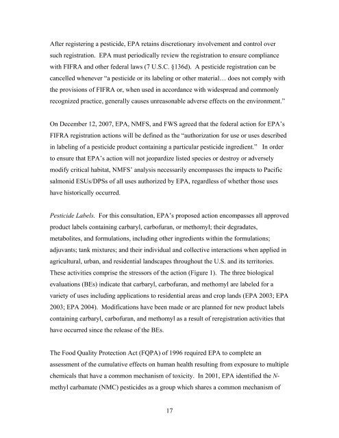 Carbaryl, Carbofuran, and Methomyl - National Marine Fisheries ...