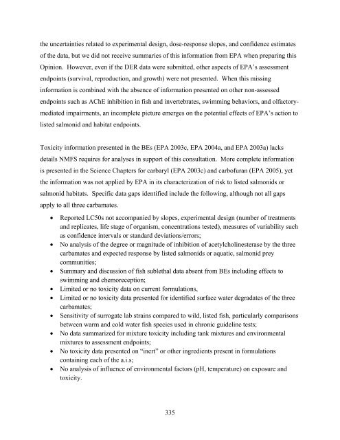 Carbaryl, Carbofuran, and Methomyl - National Marine Fisheries ...