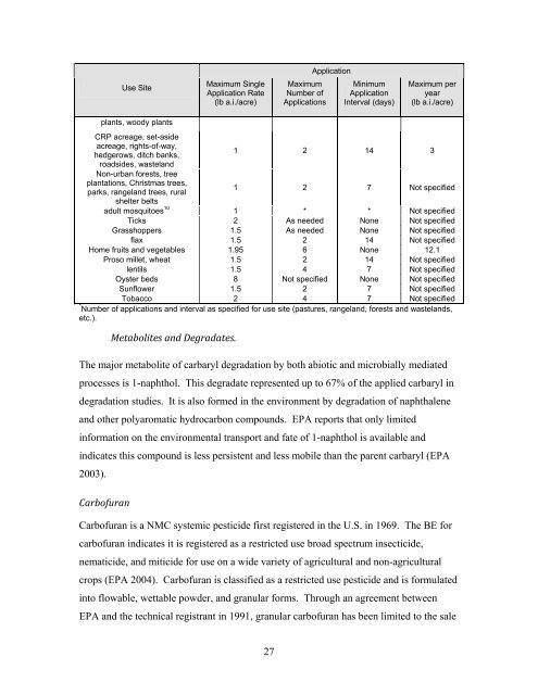 Carbaryl, Carbofuran, and Methomyl - National Marine Fisheries ...